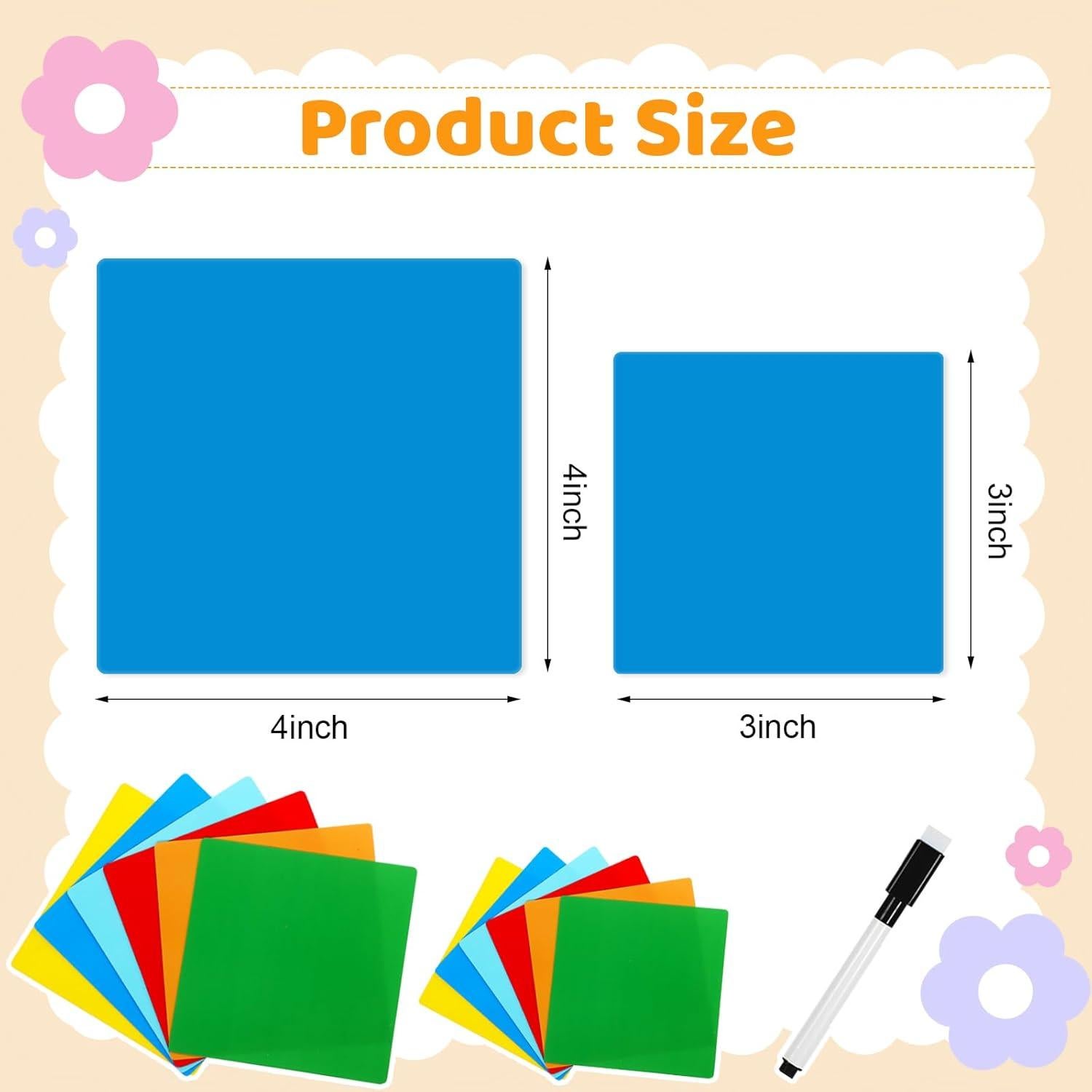 Notas Adhesivas Borrables Secas Fyguard 24 Pcs 2 Tamaños