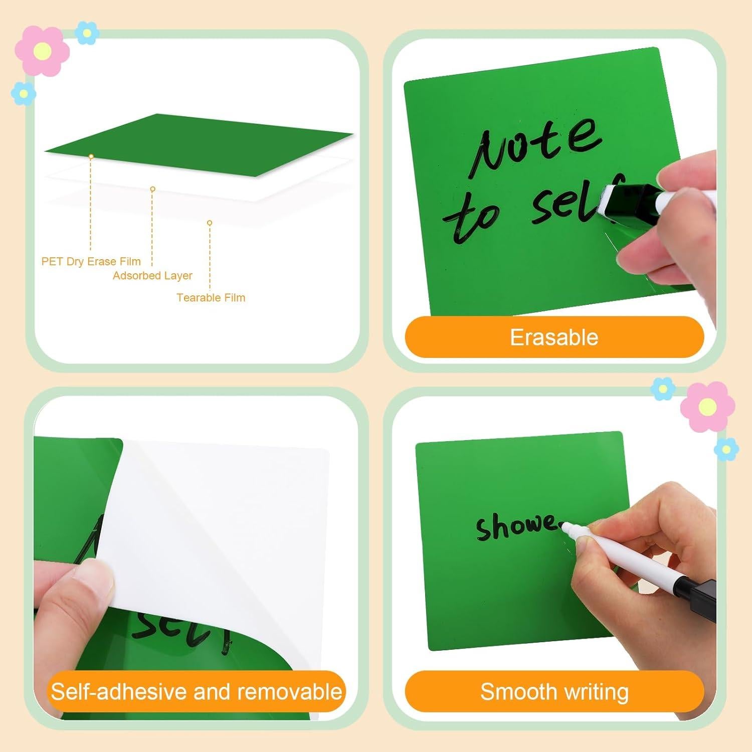 Notas Adhesivas Borrables Secas Fyguard 24 Pcs 2 Tamaños