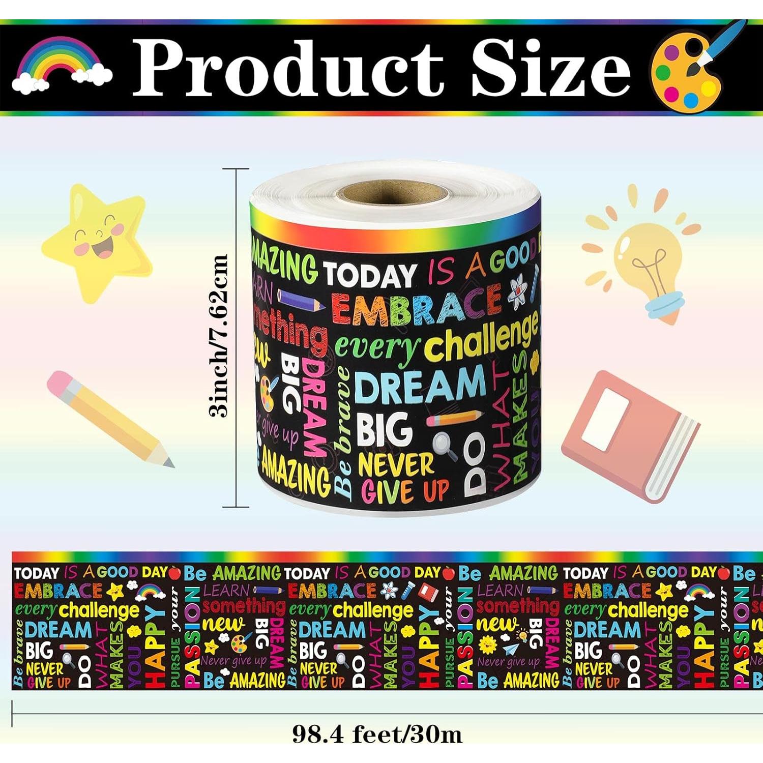 Borde Autoadhesivo Motivacional Pajean 30m x 7.62cm Multicolor