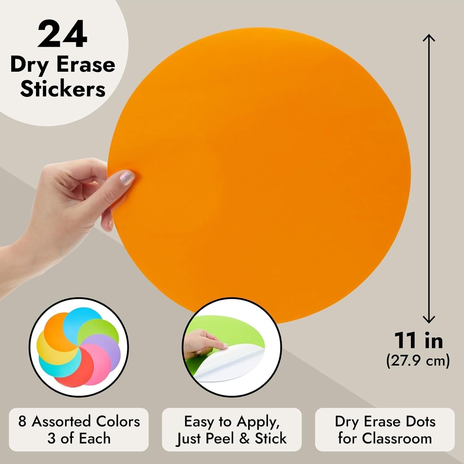 Puntos de Borrado en Seco Juvale 24 Piezas 27.94 cm Multicolor