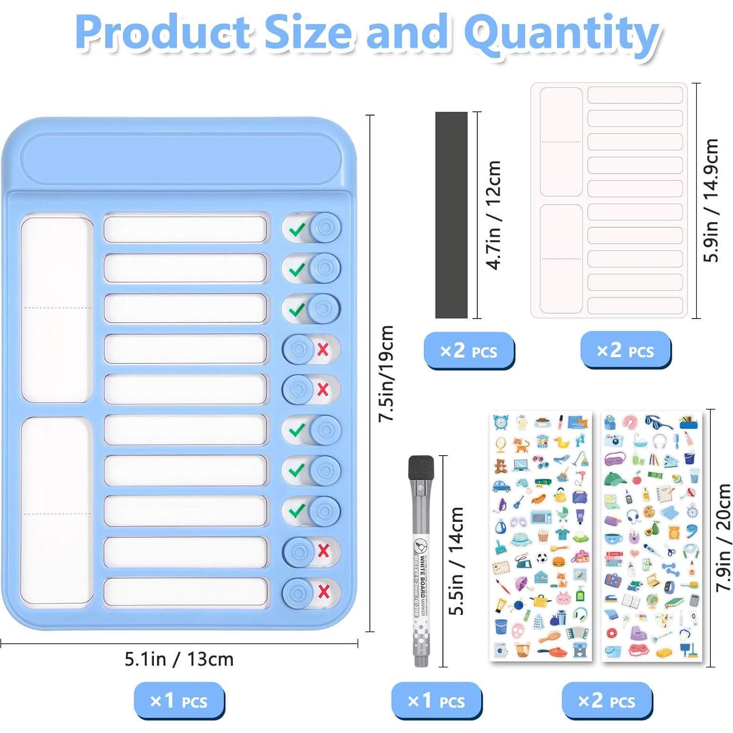 Tabla de Tareas Reutilizable Audab Azul 19x13 cm Magnética