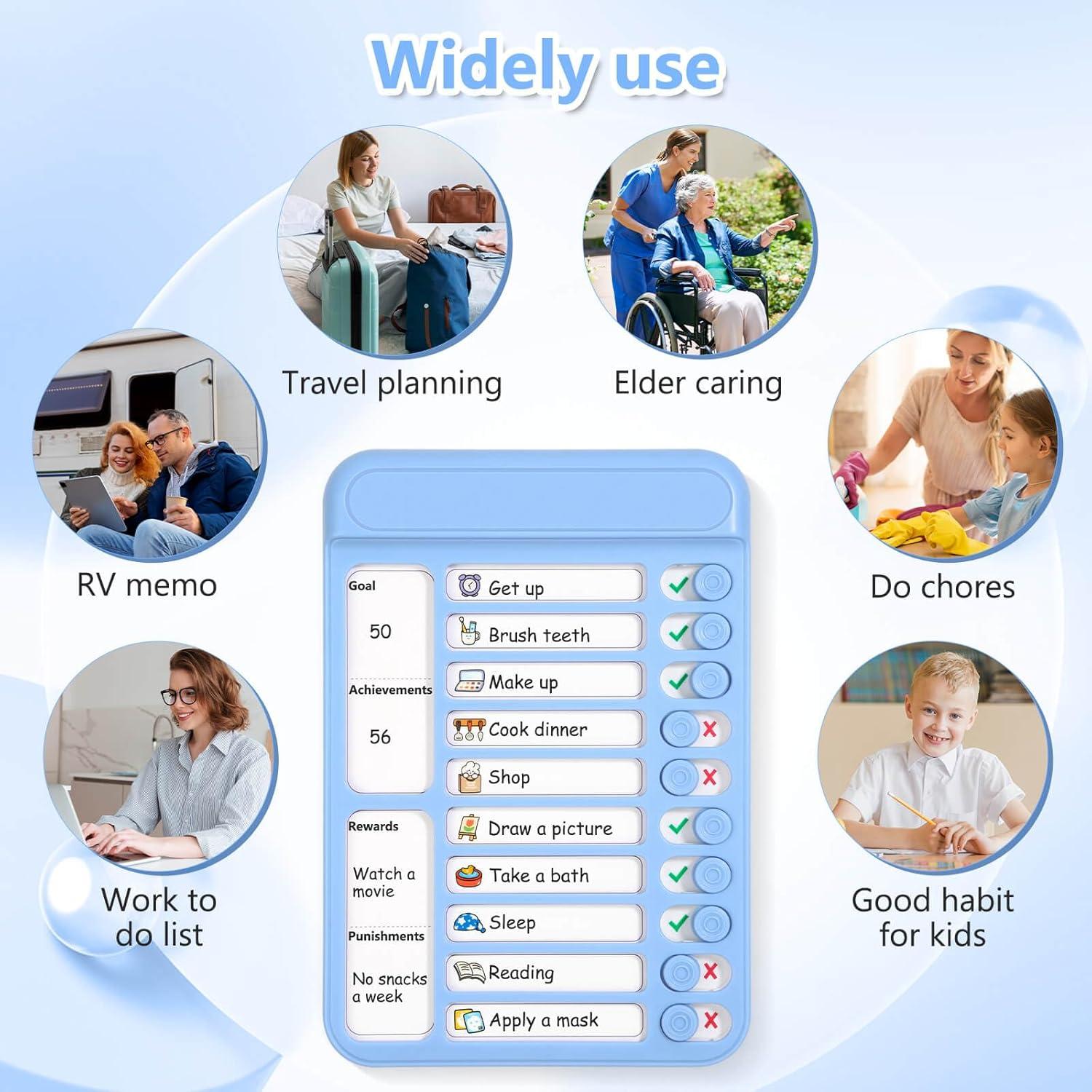 Tabla de Tareas Reutilizable Audab Azul 19x13 cm Magnética