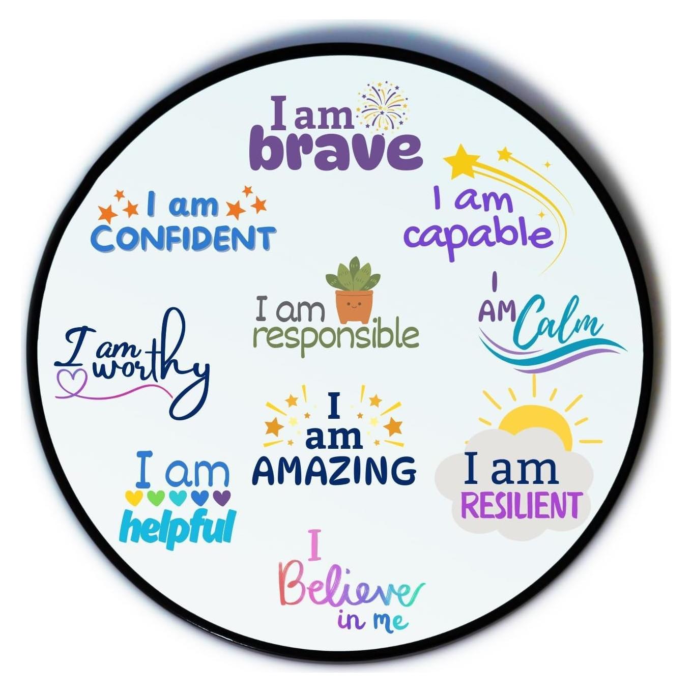 Calcomanías Estáticas Reutilizables Britespark - Afirmaciones Positivas - Set de 10