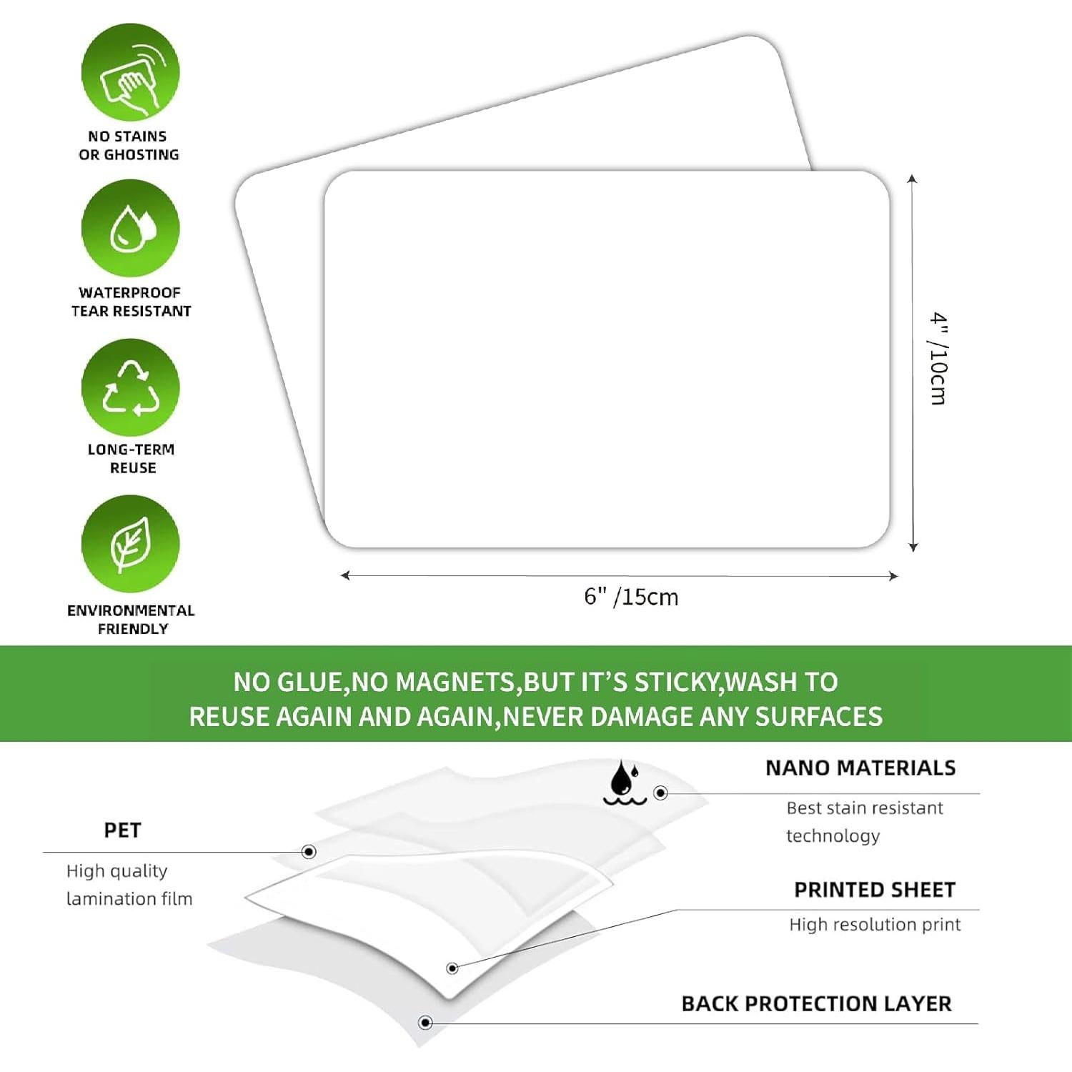 Etiquetas Adhesivas Borrables SVNOOC 4x6 cm 6 Paquete