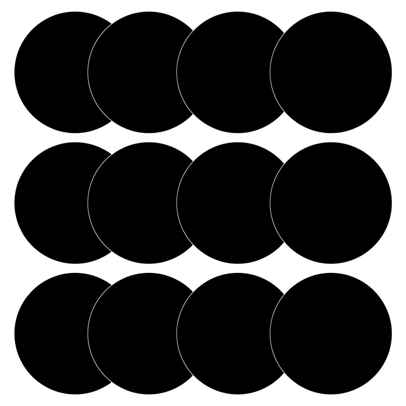 12 Círculos Borrables Negros FANOST 30 cm para Paredes