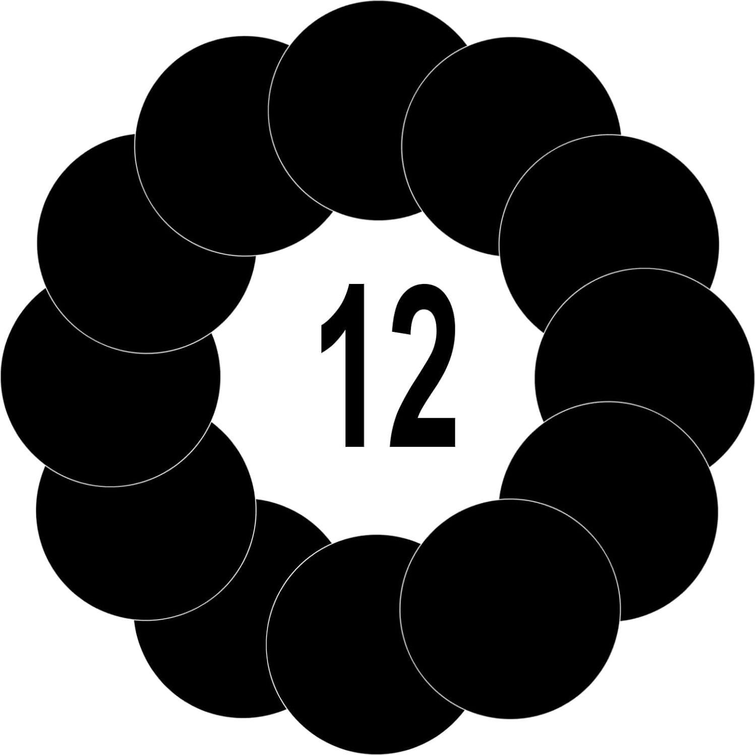 12 Círculos Borrables Negros FANOST 30 cm para Paredes