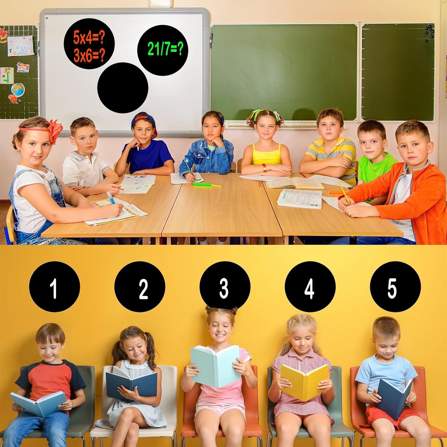 12 Círculos Borrables Negros FANOST 30 cm para Paredes