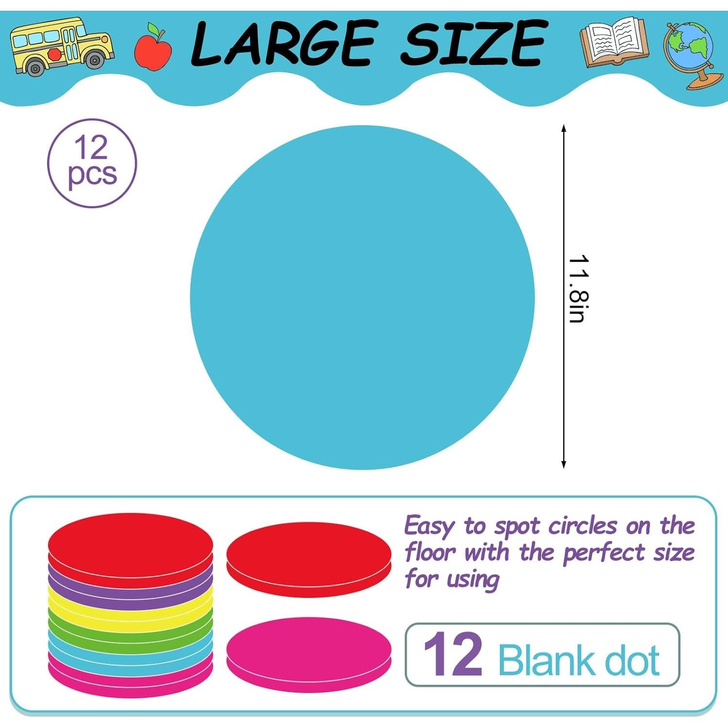 12 Puntos de Borrado en Seco Coloridos JarThenaAMCS 30.48 cm