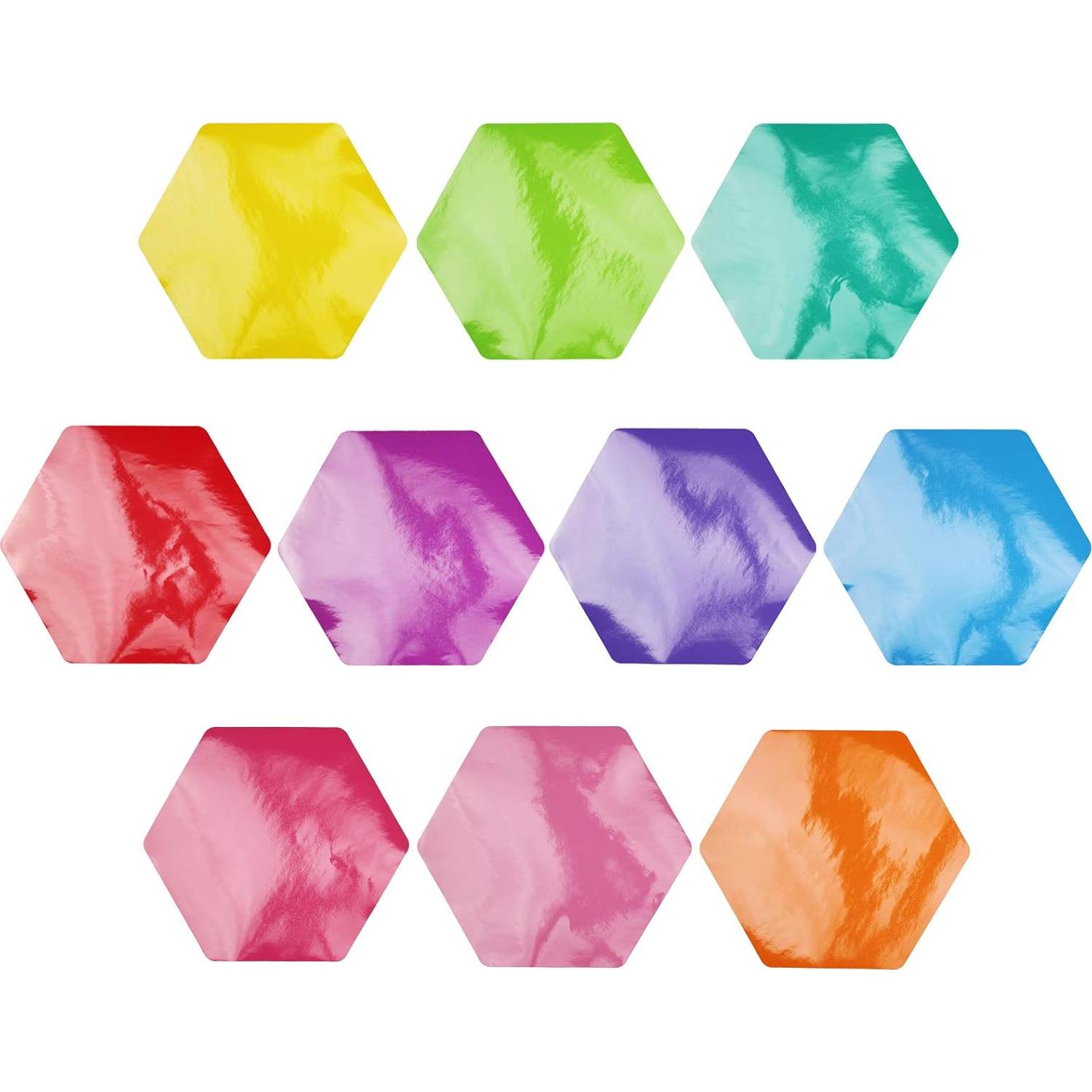 10 Pegatinas Hexagonales Coloridas LJY para Pizarra Borrable
