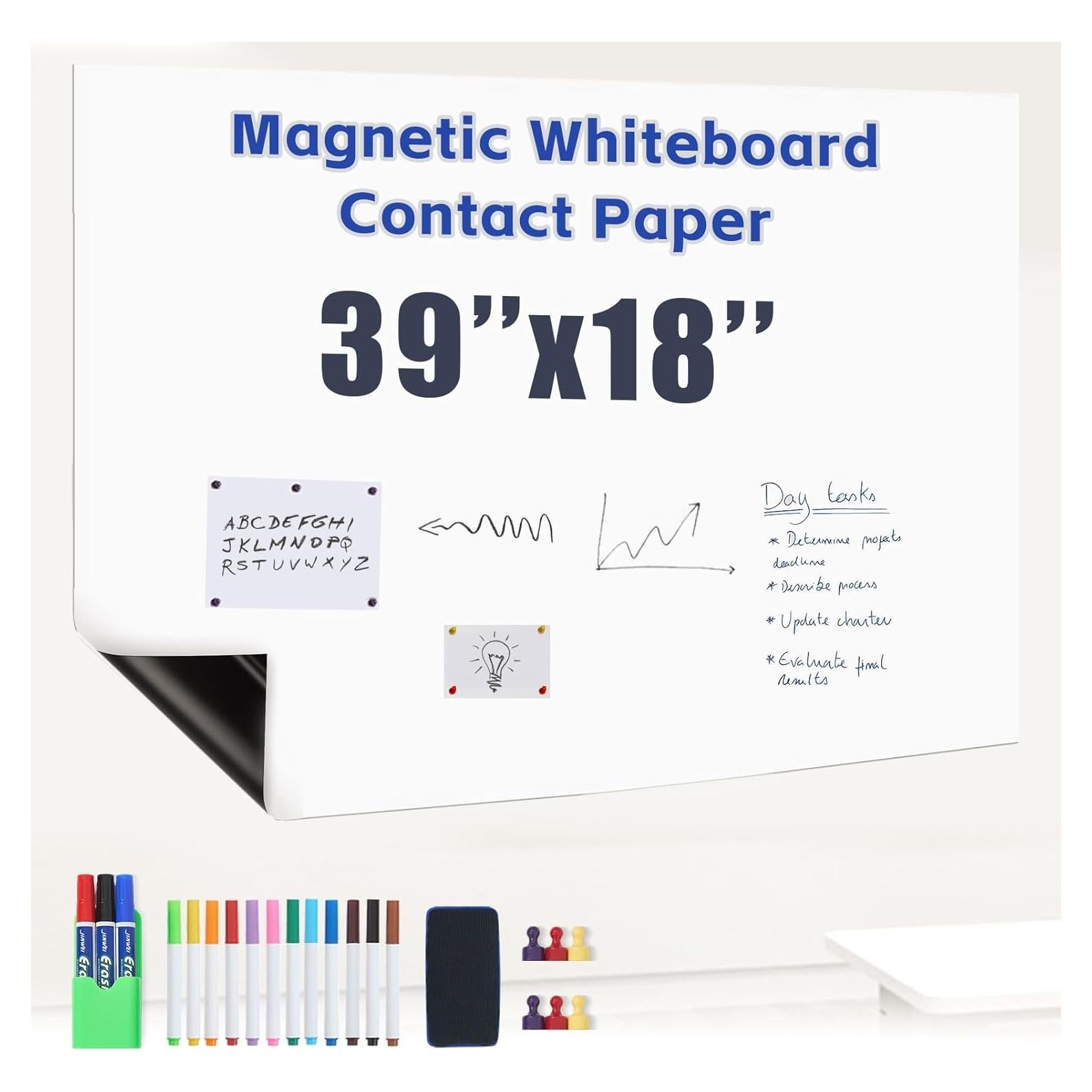 Papel de Pizarra Magnética Borrado en Seco 99x46cm Genérica