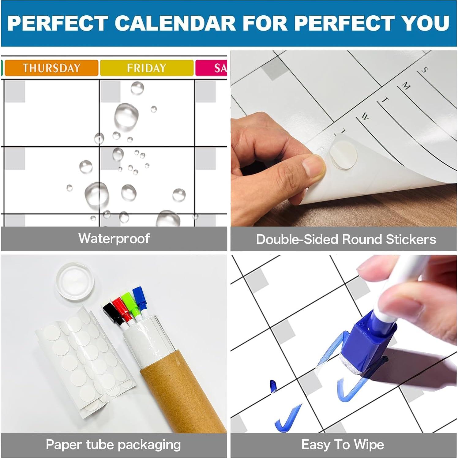Calendario de Pared Borrado en Seco Ougesi 38x76 cm 3 Meses
