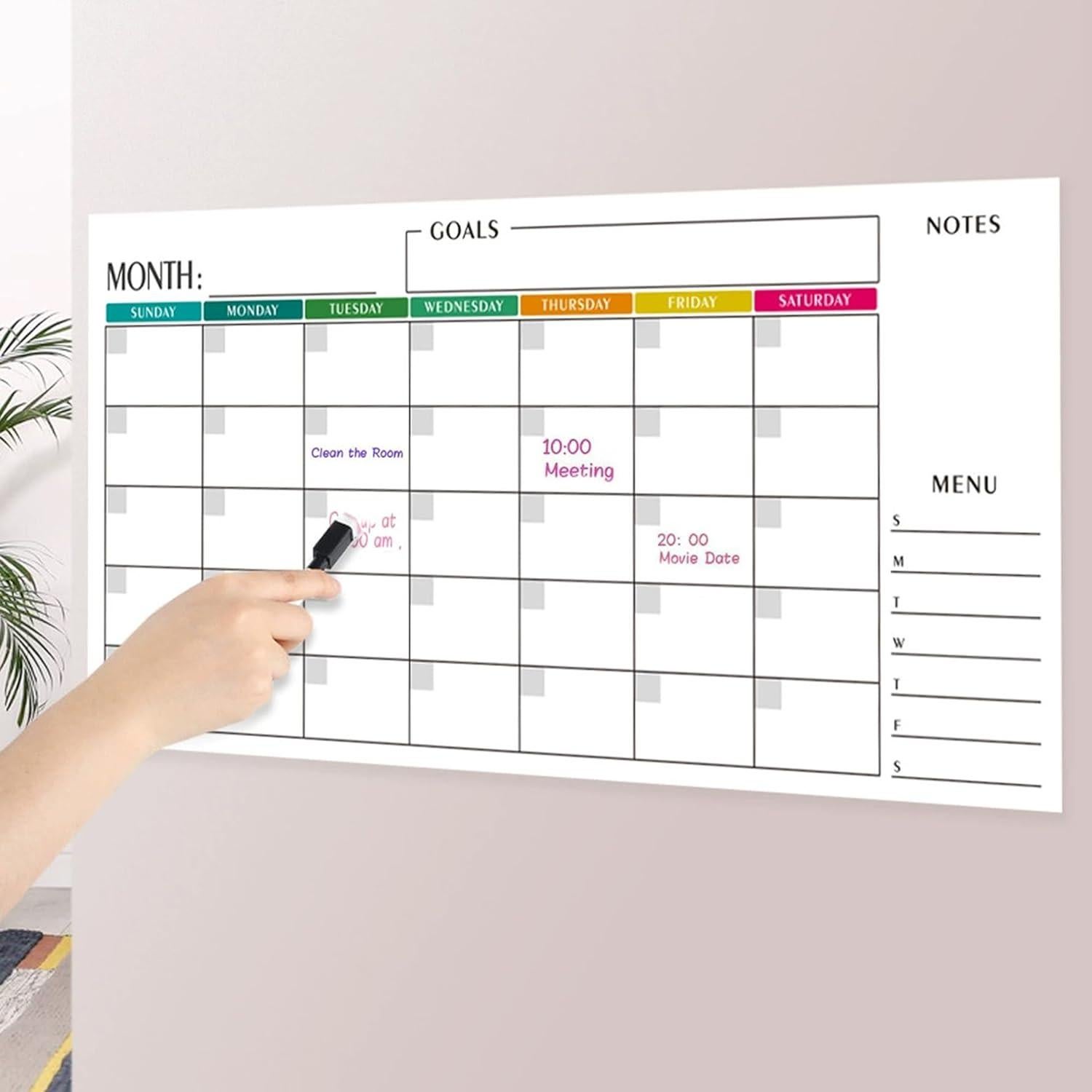 Calendario de Pared Borrado en Seco Ougesi 38x76 cm 3 Meses