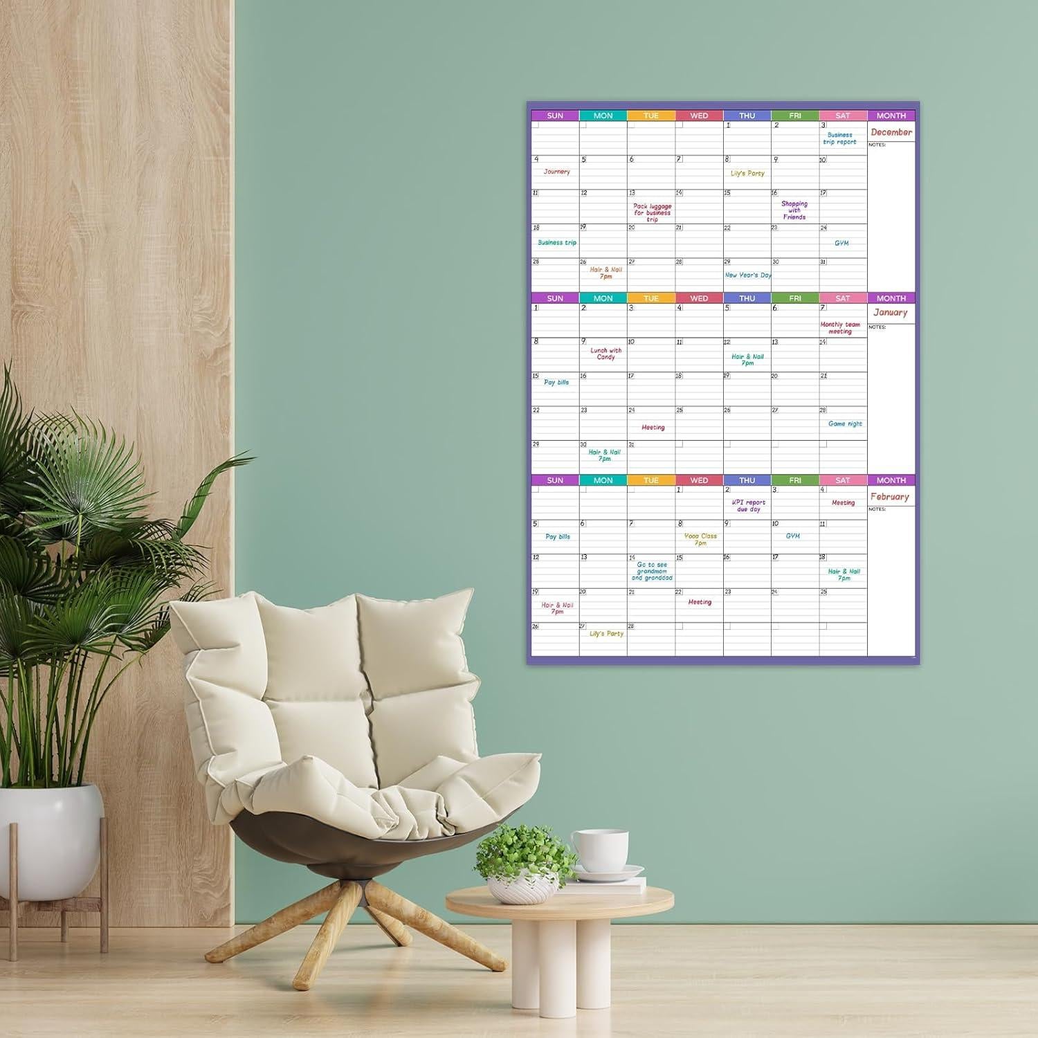 Calendario de Pizarra Blanca Youthamazing 3 Meses 71x102 cm