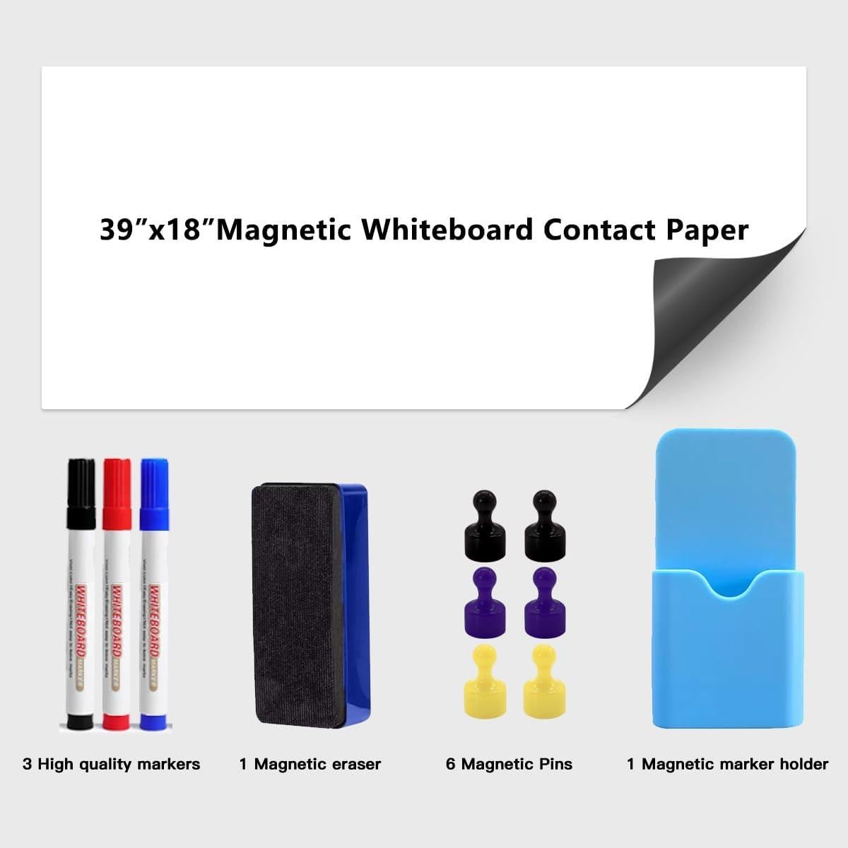 Papel Contacto Magnético GMEHAR 46x99 cm Pizarra Blanca Adhesiva