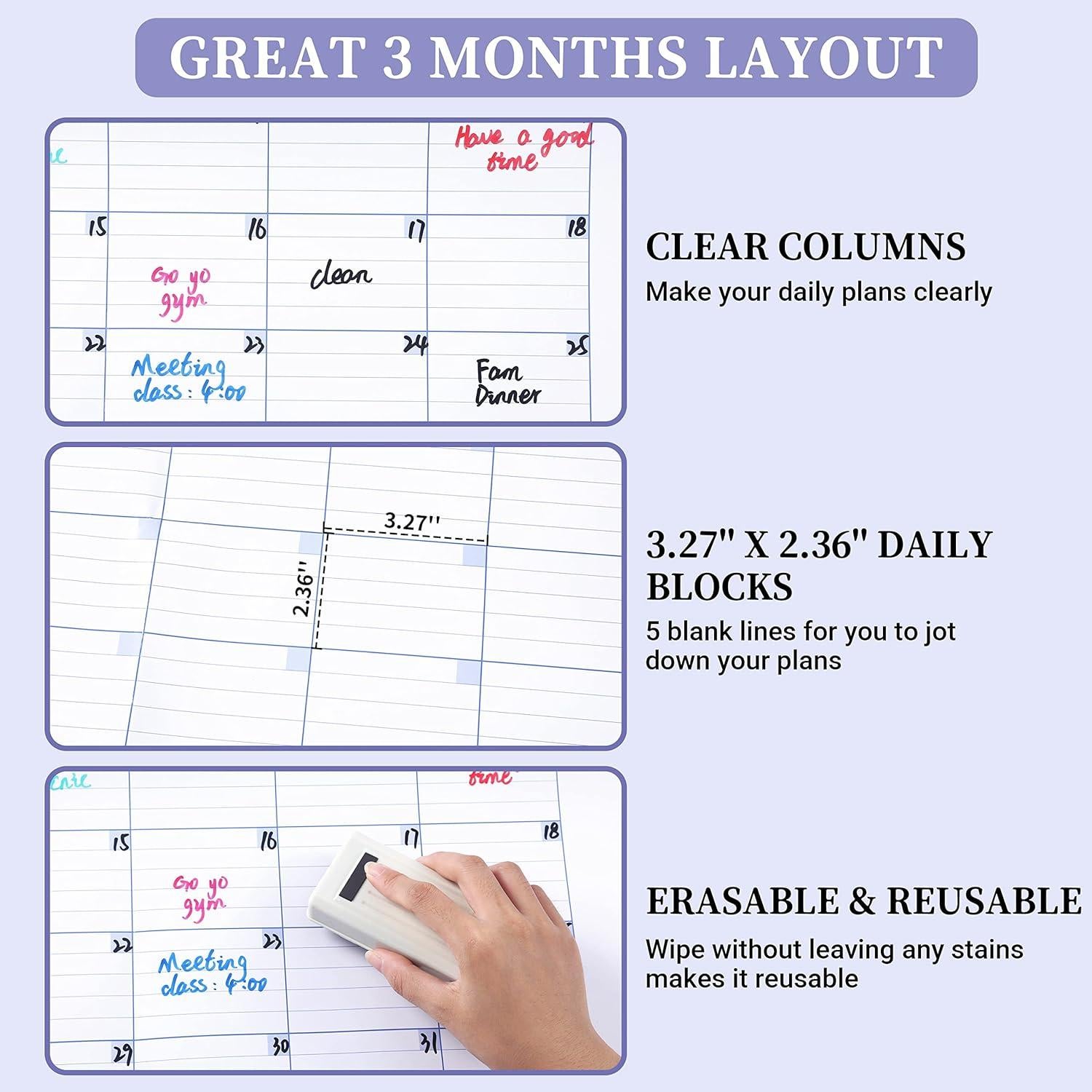 Calendario Borrable BooQool Grande para Pared 70.4x101.6cm