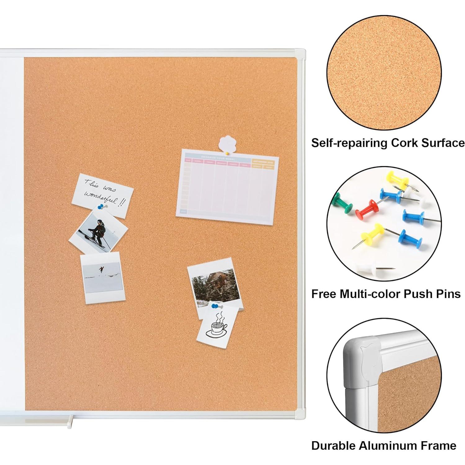 Tablero de Corcho SINDO 91.44x60.96 cm Magnético Blanco