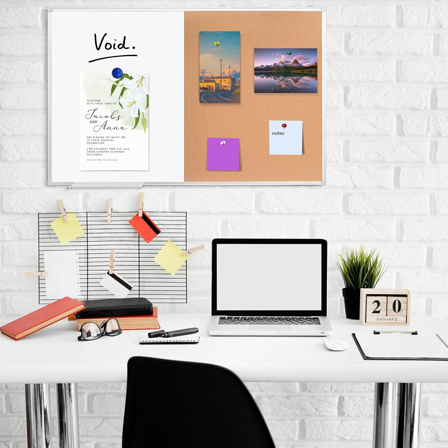 Tablero de Corcho SINDO 91.44x60.96 cm Magnético Blanco