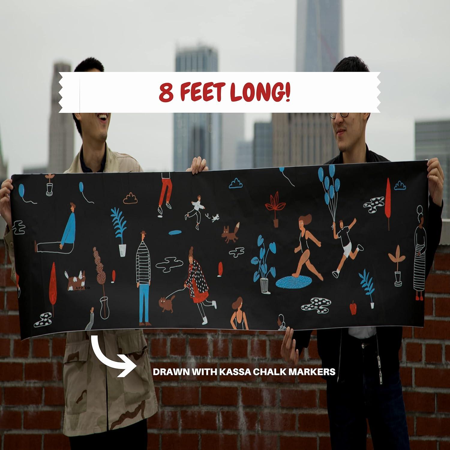 Papel Tapiz de Pizarra Kassa 0.43m x 2.44m con 5 Tizas