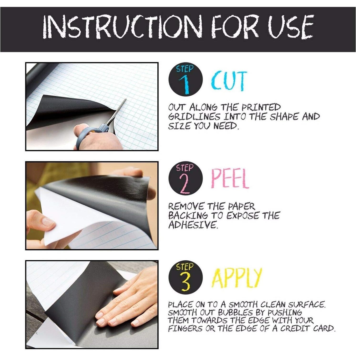 Papel Tapiz de Pizarra Kassa 0.43m x 2.44m con 5 Tizas