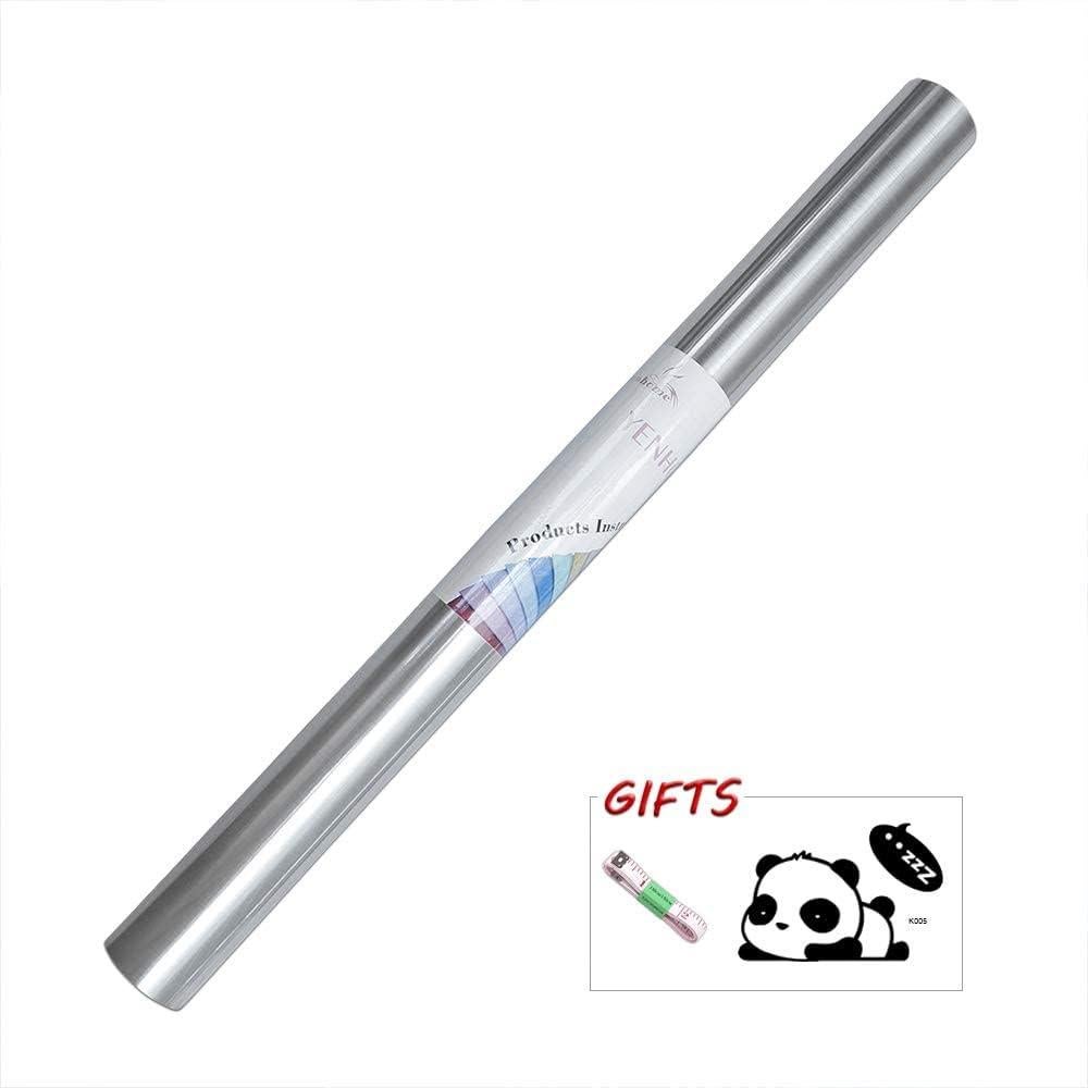 Papel Contacto Autoadhesivo YENHOME 61x299 cm Acero Inoxidable Plateado