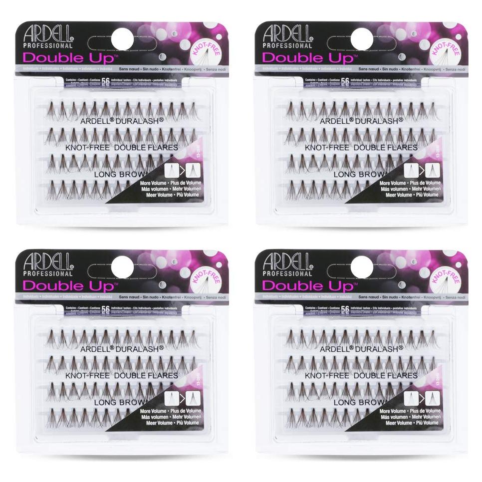 Pestañas Postizas Ardell Doble Up Individuales Largas Marrón