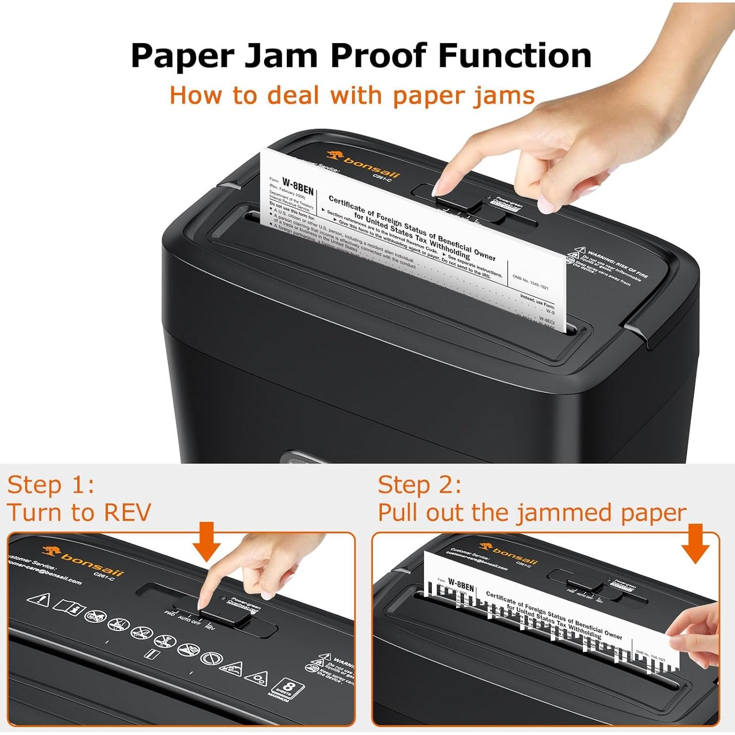 Destructora de Papel Bonsaii C261-C Corte Cruzado 8 Hojas