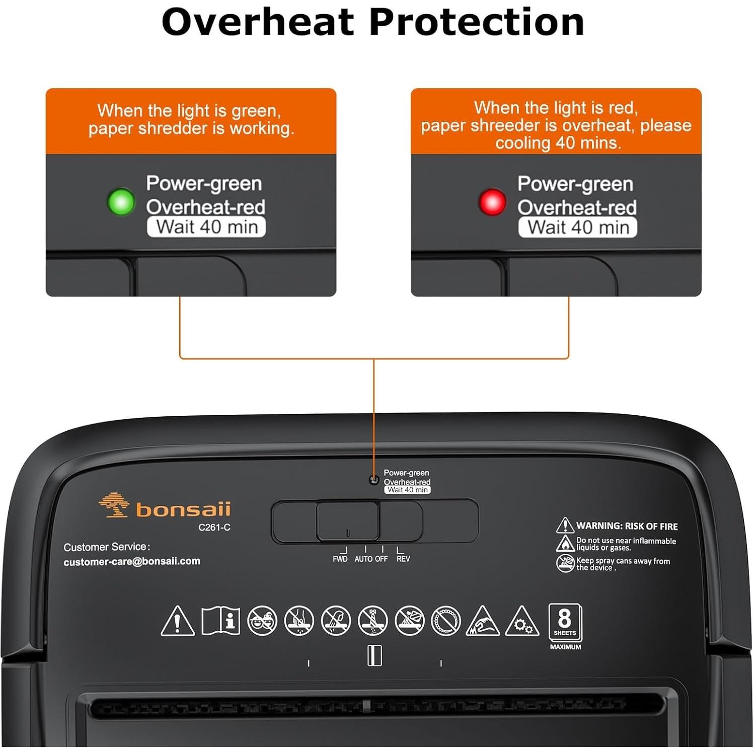 Destructora de Papel Bonsaii C261-C Corte Cruzado 8 Hojas