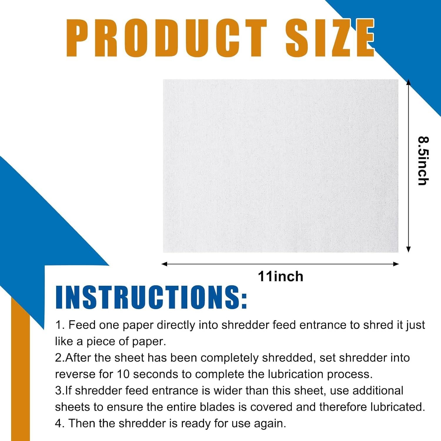 100 Hojas Lubricantes para Trituradoras de Papel Feifeiya 15.5x22 cm
