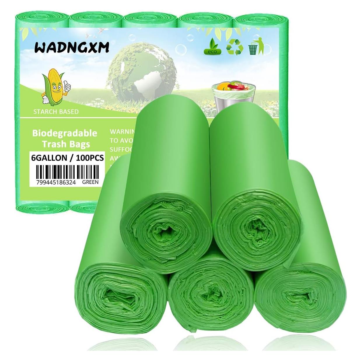 Bolsas de Basura Biodegradables WADNGXM 6 Galones 100 Unidades