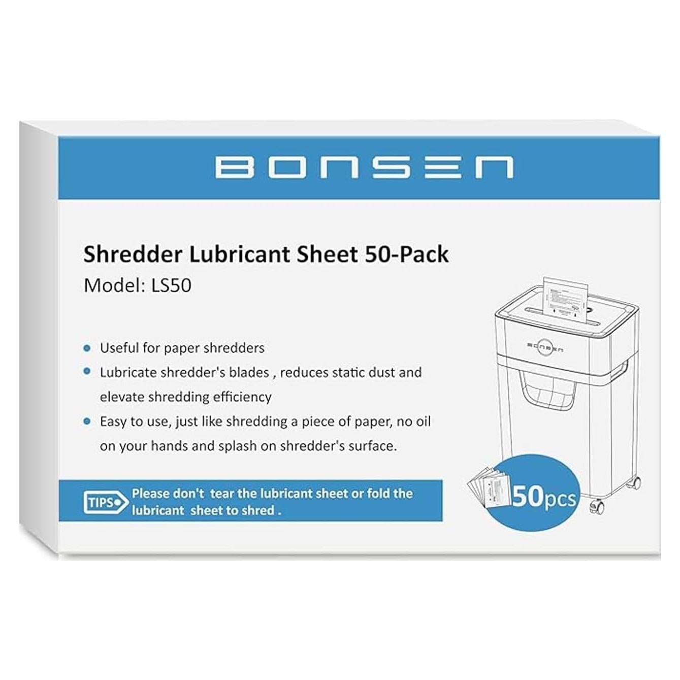 Hojas de Lubricante para Trituradoras BONSEN - Paquete 50 Unidades