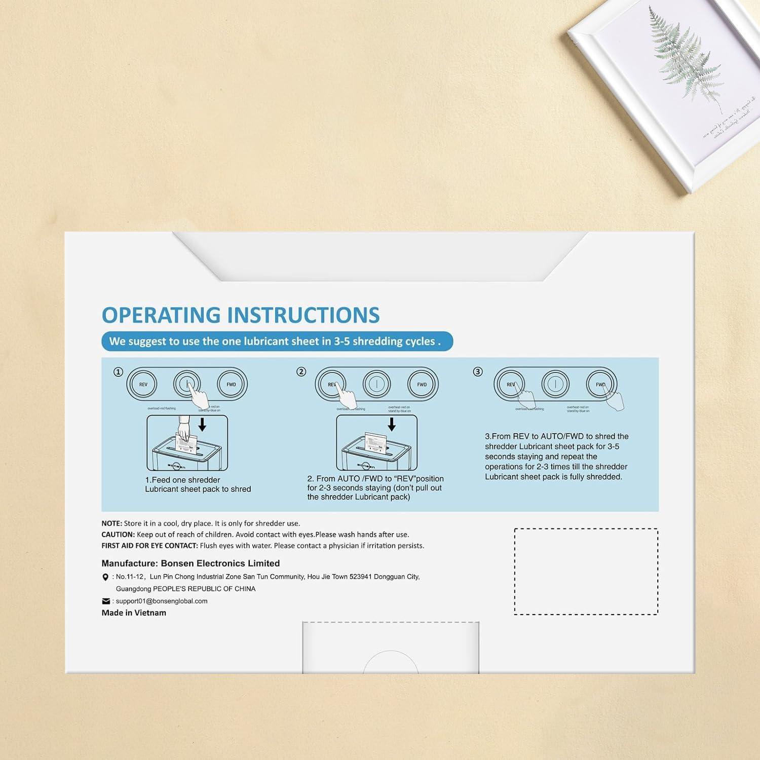 Hojas de Lubricante para Trituradoras BONSEN - Paquete 50 Unidades
