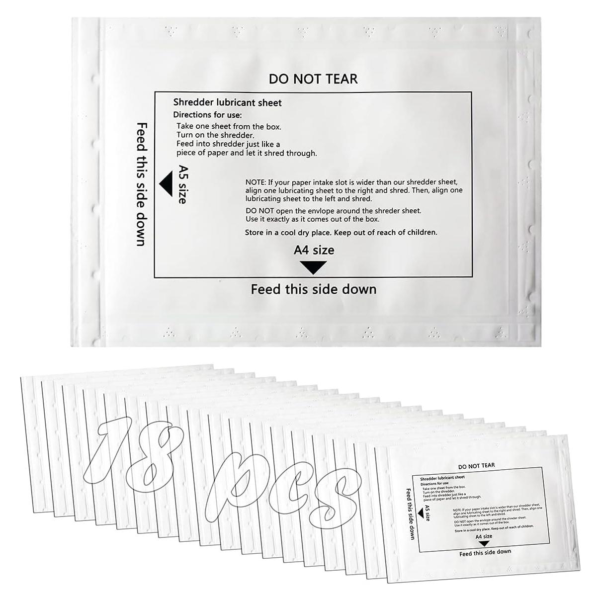 Hojas Lubricantes para Trituradoras de Papel Ansoon 18-Pack