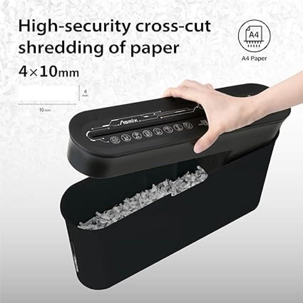 Destructora de papel Aska B08BK compacta negra corte en cruz