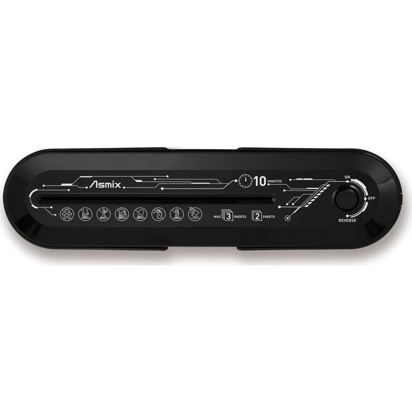 Destructora de papel Aska B08BK compacta negra corte en cruz