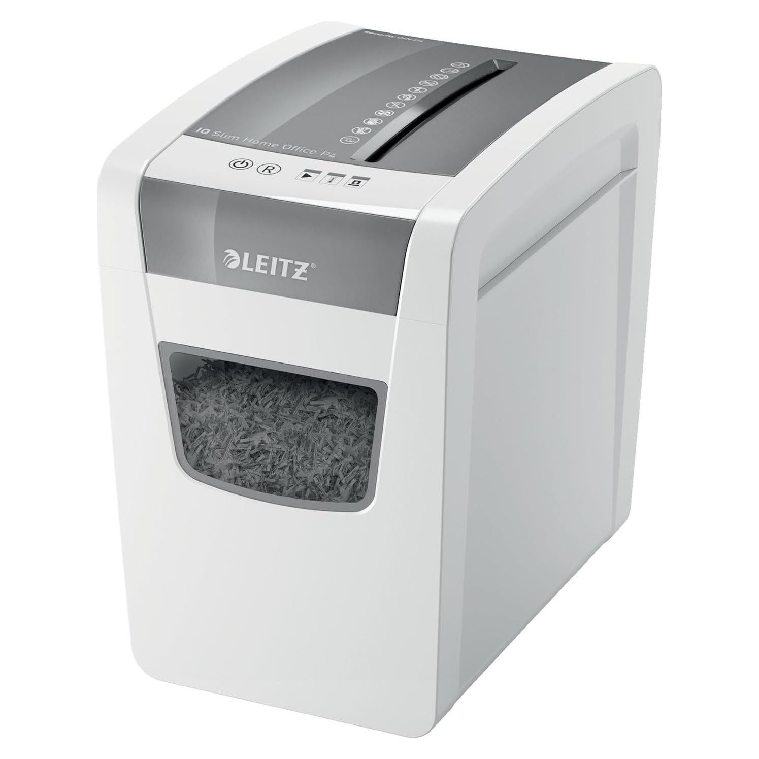 Destructora de papel Leitz IQ Slim, corte en cruz, 10 hojas, 22.7L