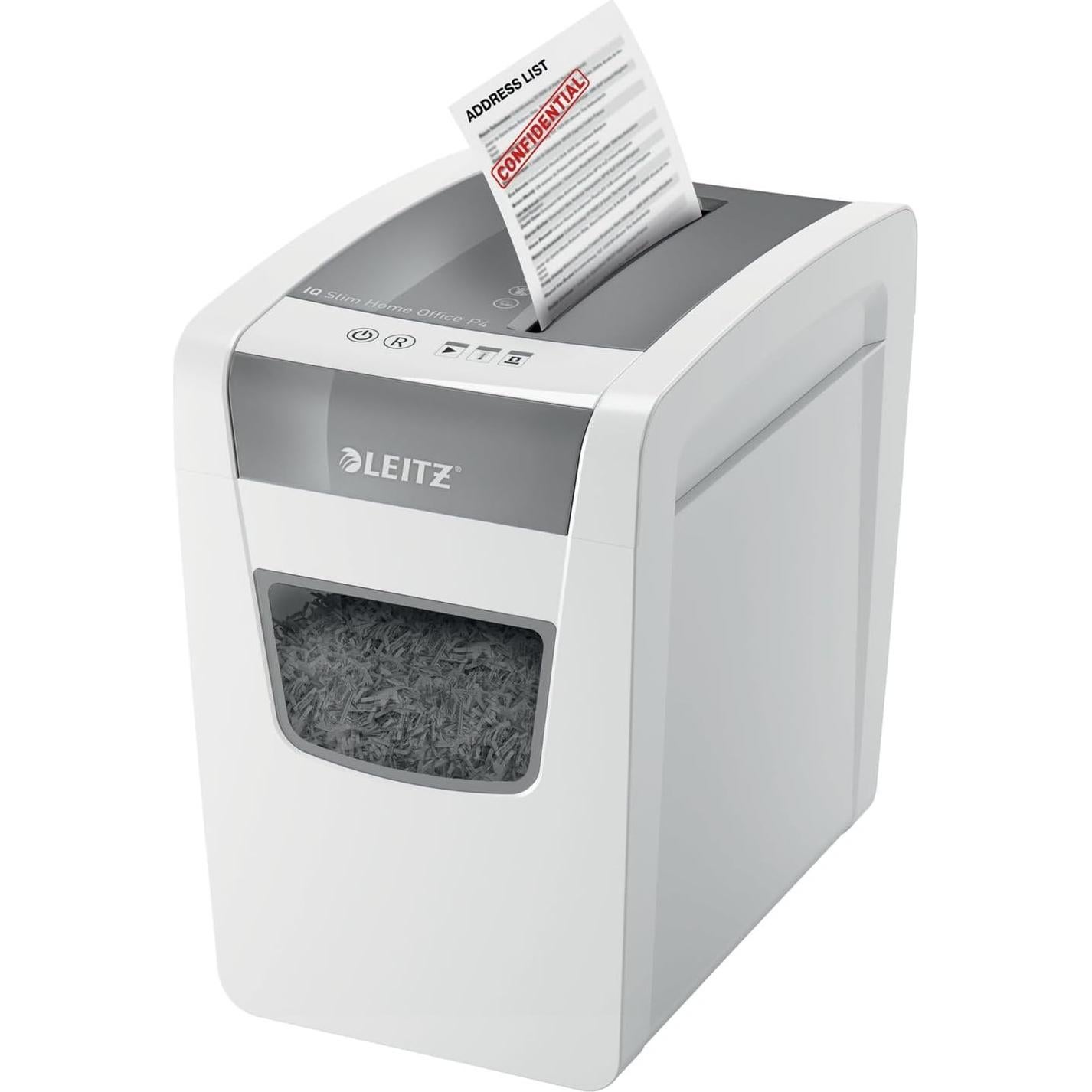 Destructora de papel Leitz IQ Slim, corte en cruz, 10 hojas, 22.7L