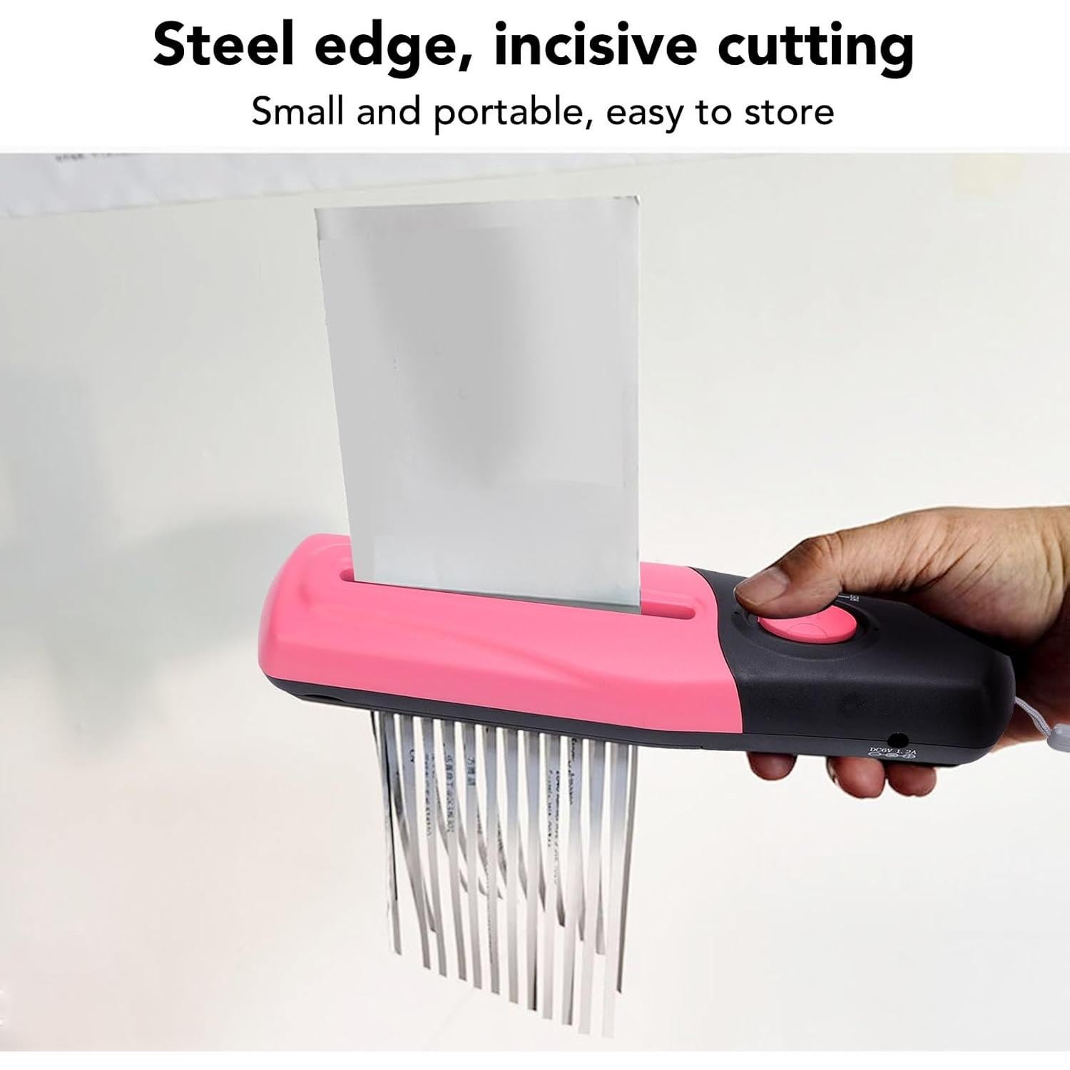 Destructora de Papel Portátil Fafeicy Rosa 2 Hojas 4mm