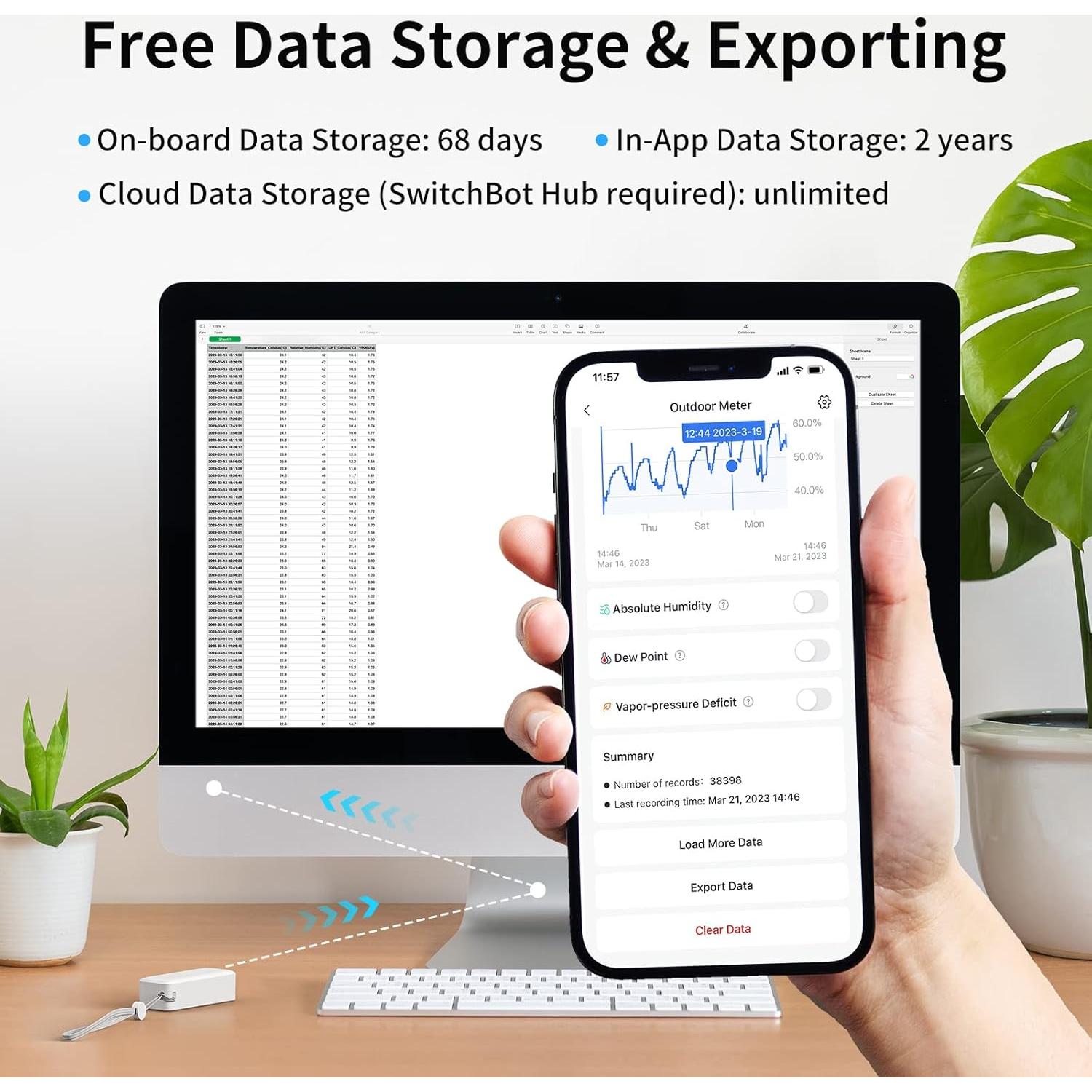 SwitchBot Medidor Pro de Temperatura y Humedad Bluetooth