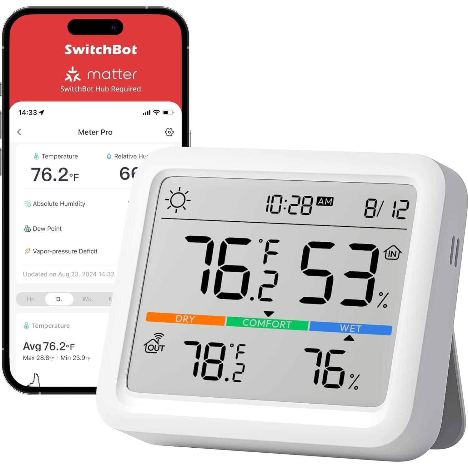 SwitchBot Medidor Pro de Temperatura y Humedad Bluetooth