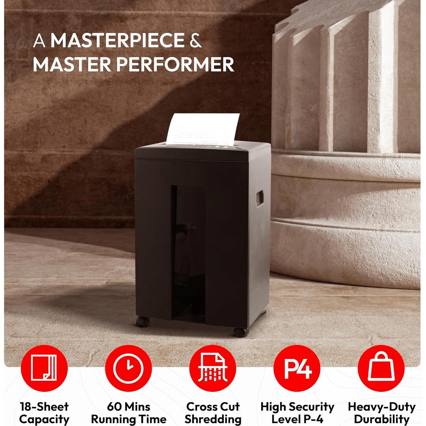 Destructora de Papel Nikita 18 Hojas Ultra Silenciosa 15.06 kg