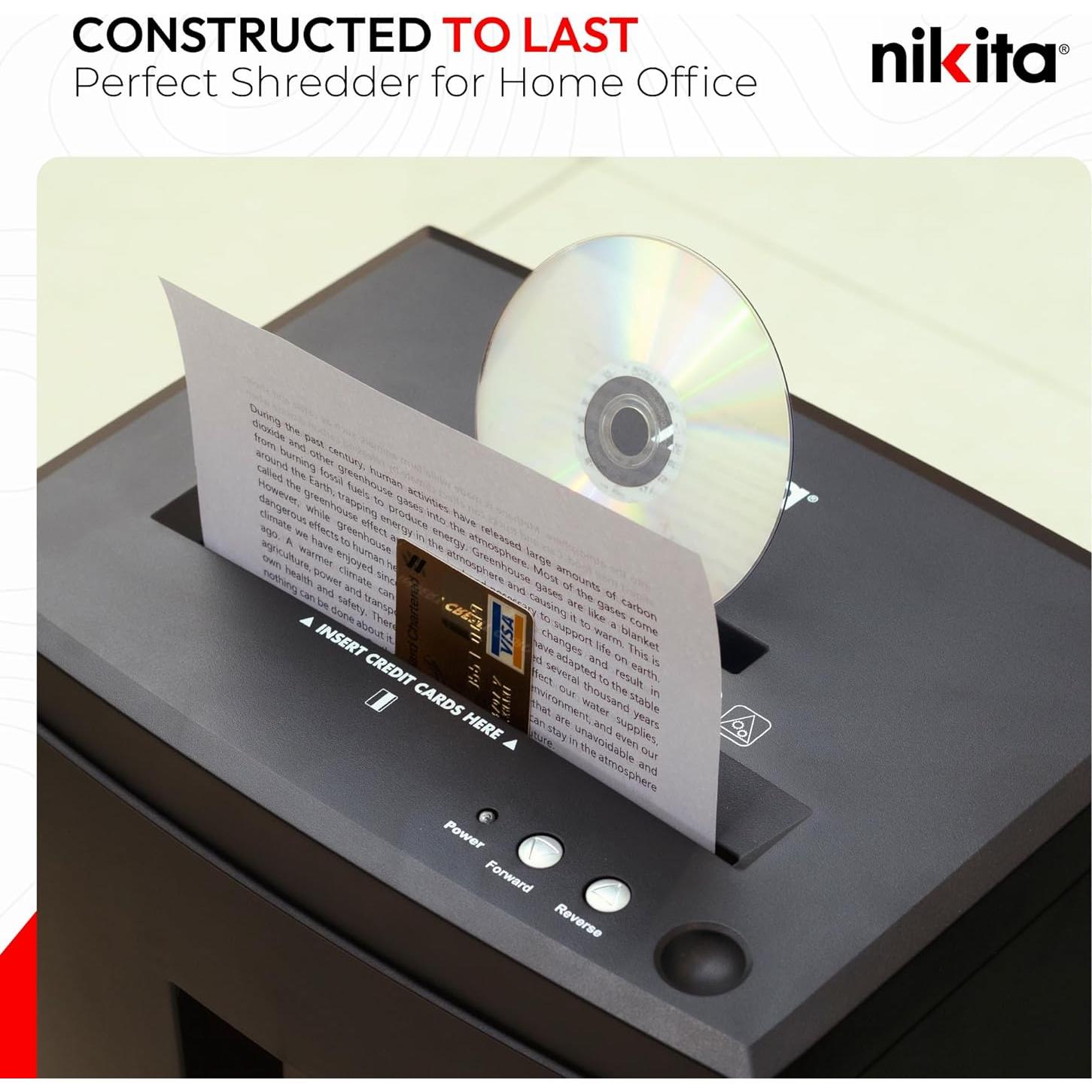 Destructora de Papel Nikita 18 Hojas Ultra Silenciosa 15.06 kg