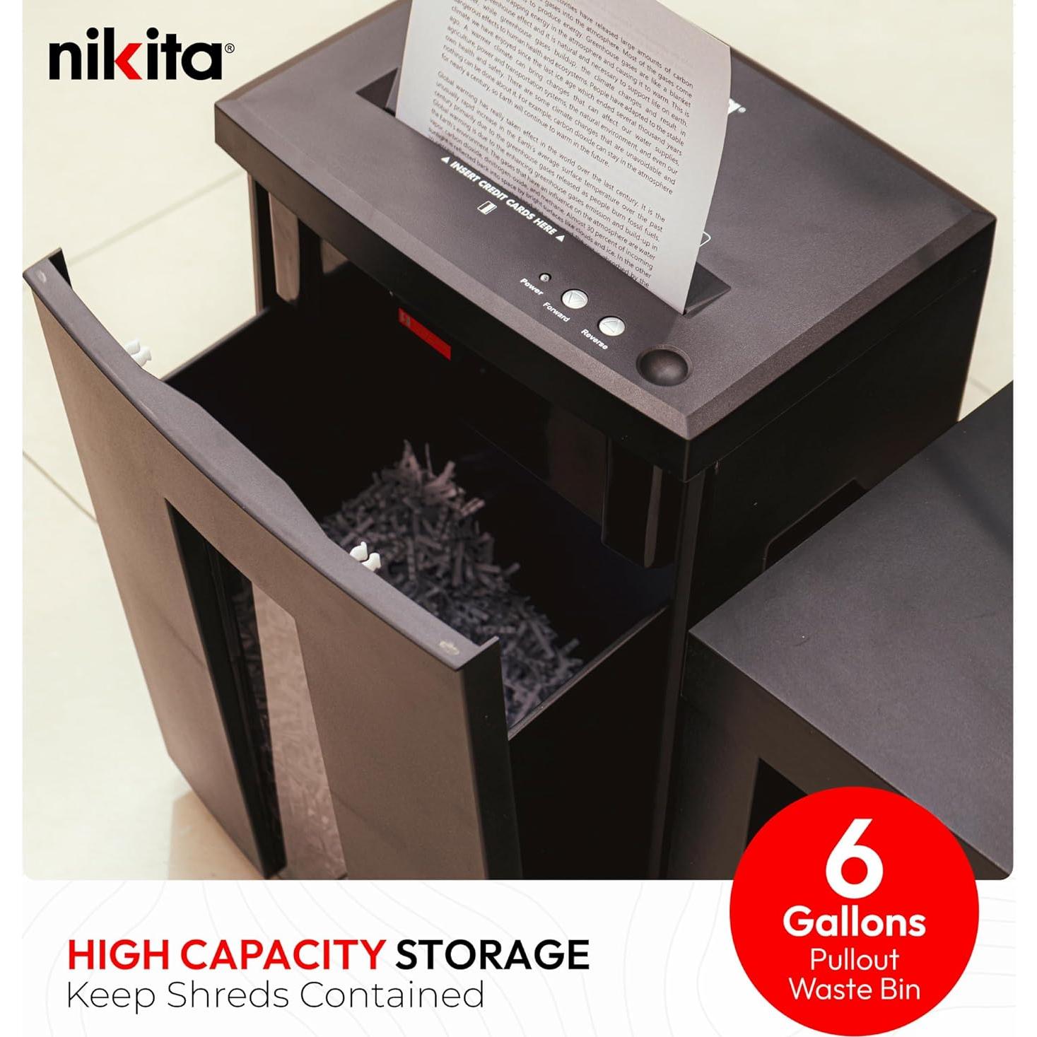 Destructora de Papel Nikita 18 Hojas Ultra Silenciosa 15.06 kg