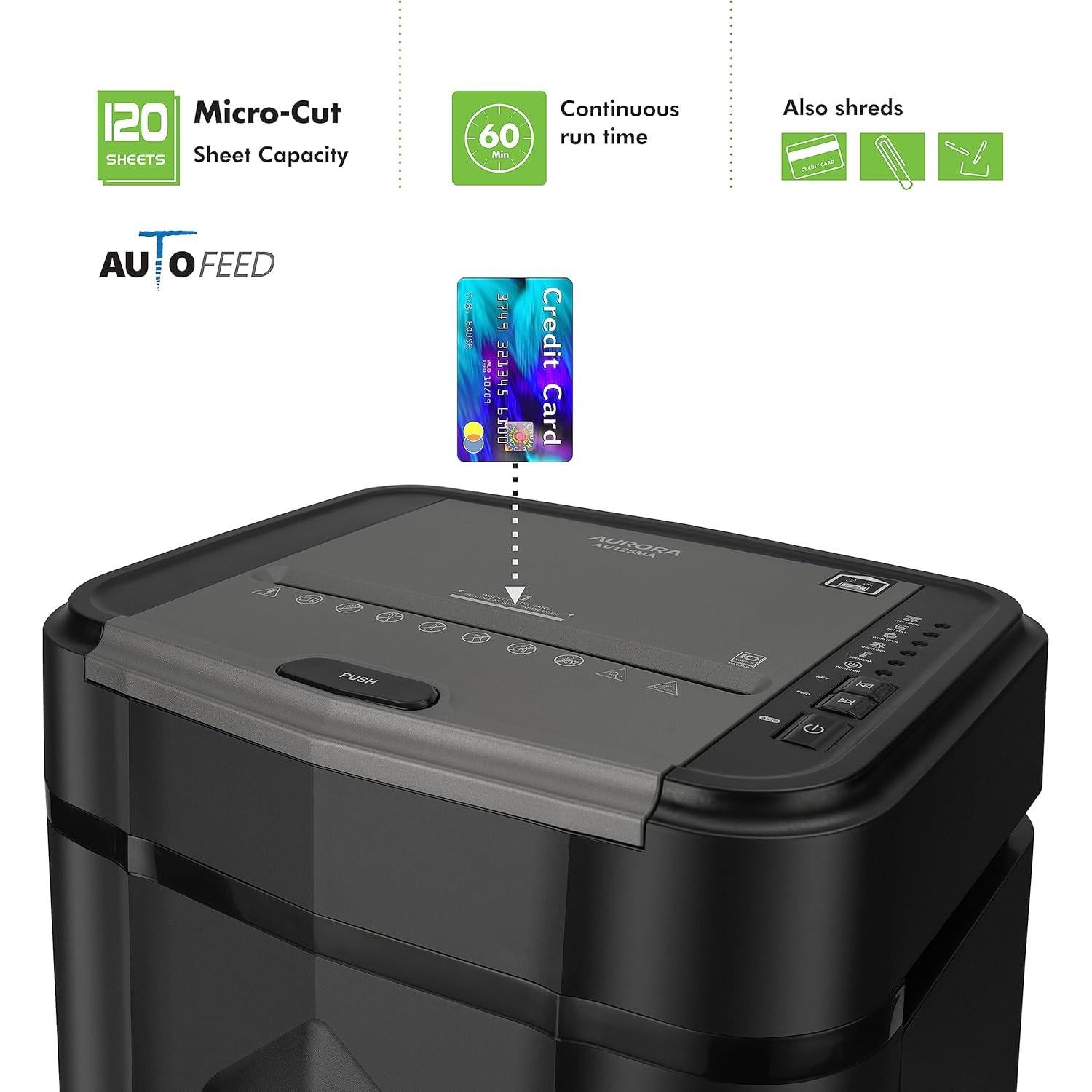 Trituradora de Papel Aurora AU125MA Micro-Corte 120 Hojas