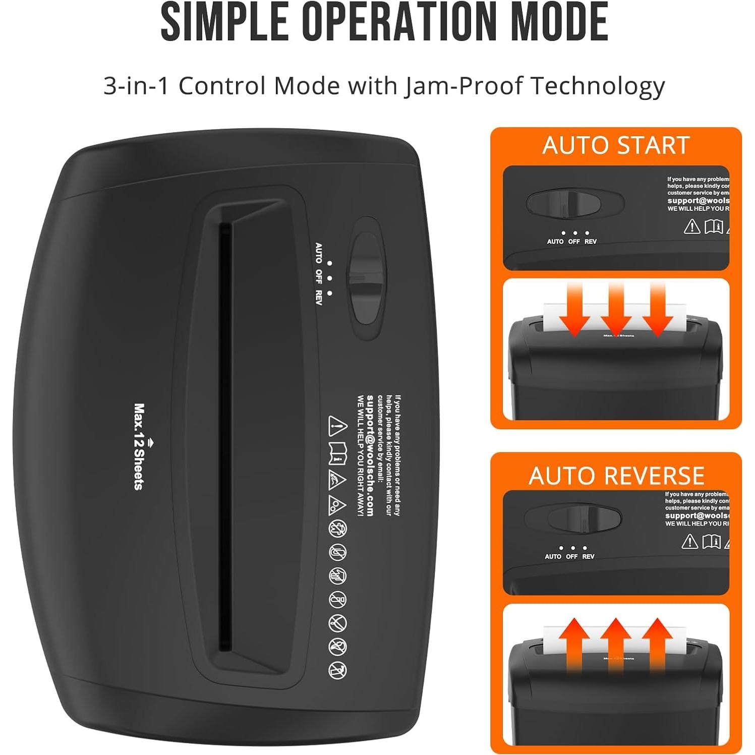 Destructora de papel cruzado P-4 Suntiko 12 hojas 21L silenciosa