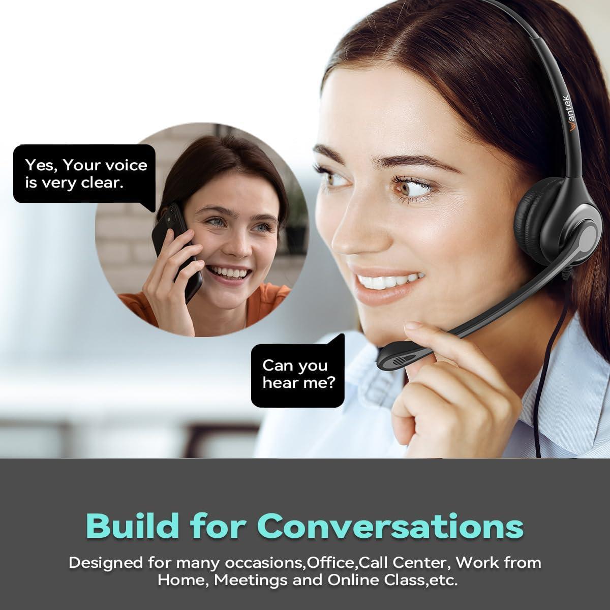 Auriculares USB Wantek SC1 con micrófono y cancelación de ruido