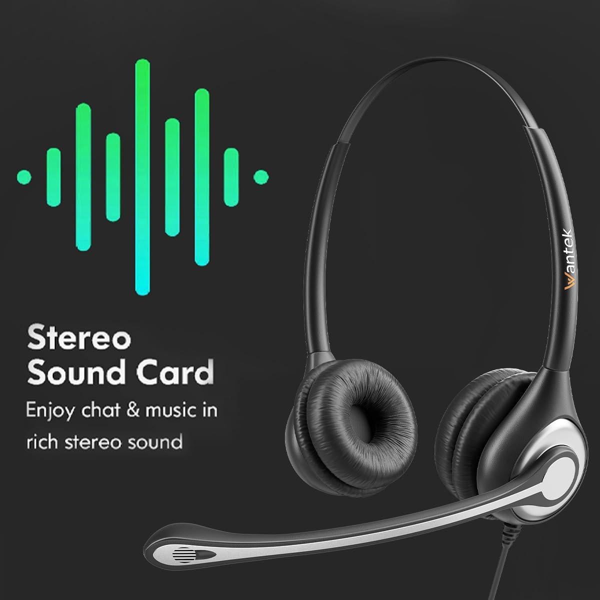 Auriculares USB Wantek SC1 con micrófono y cancelación de ruido