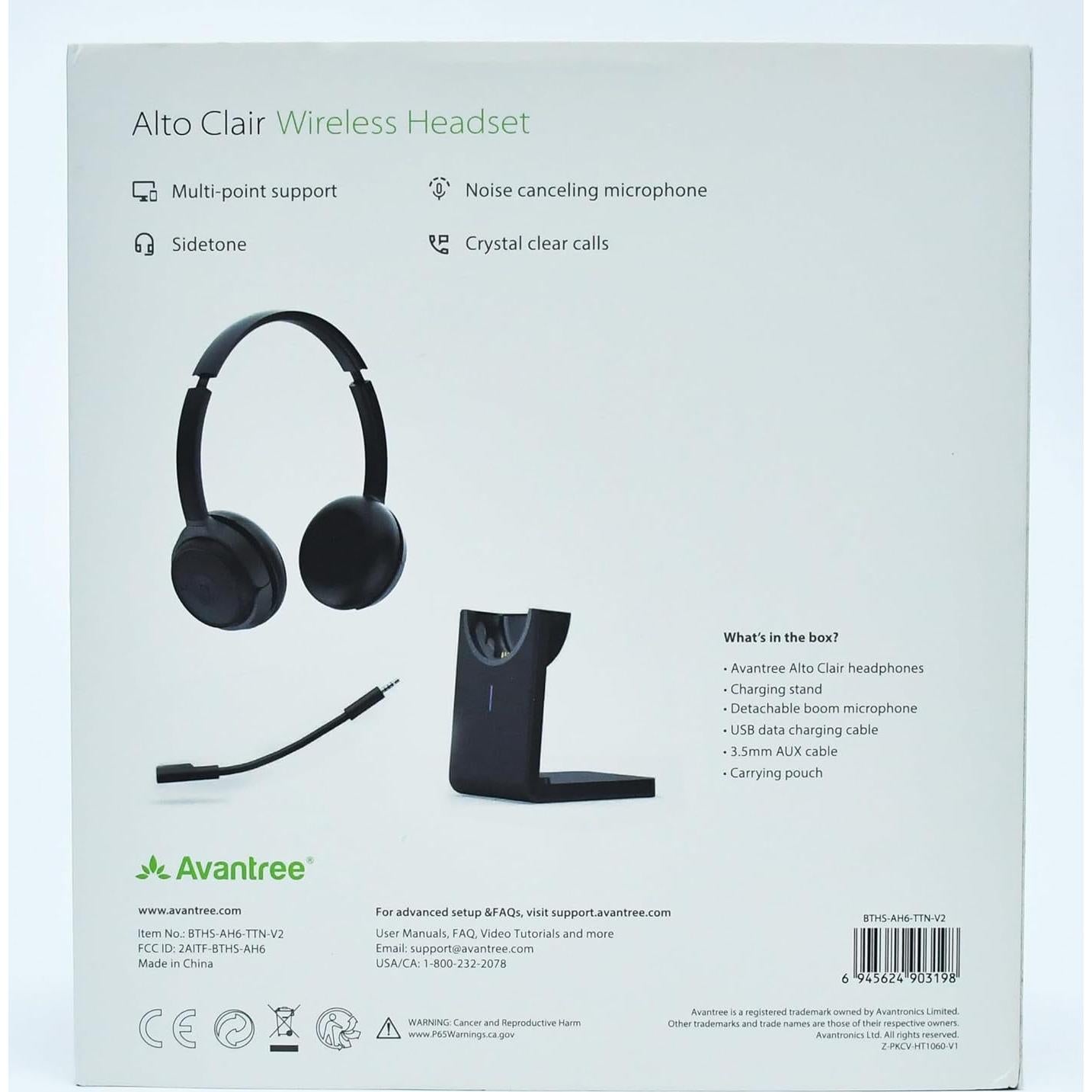 Auriculares Bluetooth Avantree Alto Clair con micrófono y carga