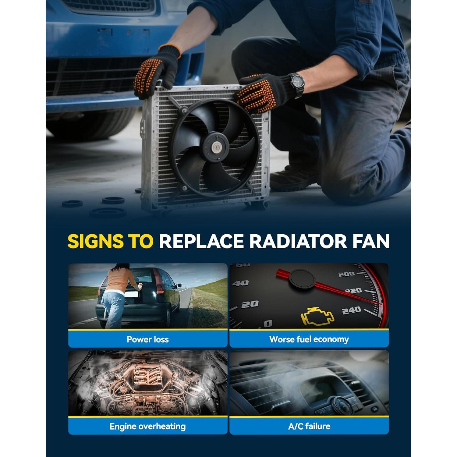 Ventilador de Radiador PHILTOP para Toyota RAV4 2009-2012 2.5L