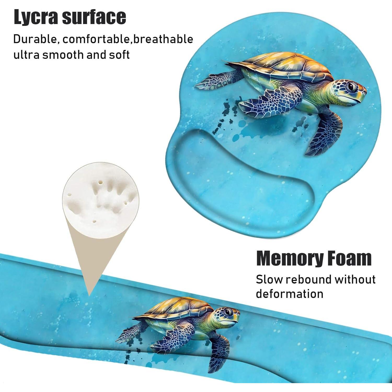 Juego de Reposamuñecas Ergonómico BWOOLL Tortuga Marina