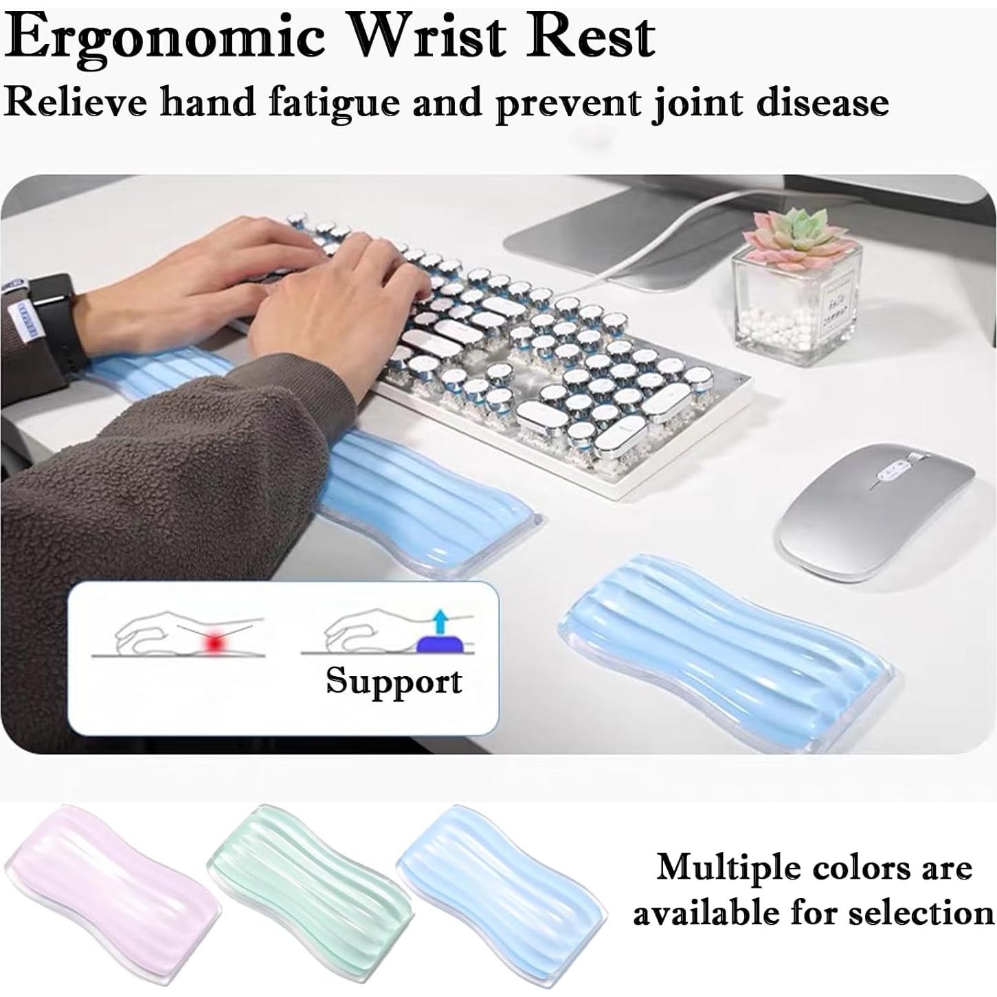 Reposamuñecas ergonómico de gel ZYooooooY rosa para teclado y ratón